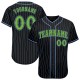 Custom Black Light Blue Strip Neon Green Authentic Baseball Jersey Custom Black Light Blue Strip Neon Green Authentic Baseball Jersey