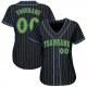 Custom Black Light Blue Strip Neon Green Authentic Baseball Jersey Custom Black Light Blue Strip Neon Green Authentic Baseball Jersey