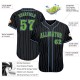 Custom Black Light Blue Strip Neon Green Authentic Baseball Jersey Custom Black Light Blue Strip Neon Green Authentic Baseball Jersey