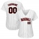 Custom White Black Strip Black-Red Authentic Baseball Jersey Custom White Black Strip Black-Red Authentic Baseball Jersey