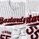 Custom White Black Strip Black-Red Authentic Baseball Jersey Custom White Black Strip Black-Red Authentic Baseball Jersey