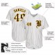 Custom White Brown Strip Brown-Gold Authentic Baseball Jersey Custom White Brown Strip Brown-Gold Authentic Baseball Jersey
