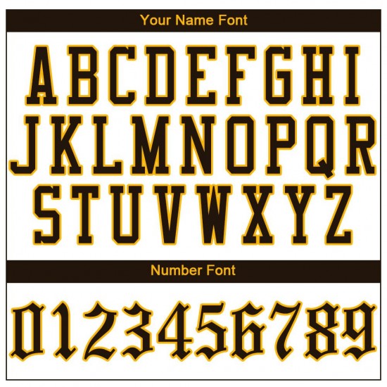 Custom White Brown Strip Brown-Gold Authentic Baseball Jersey Custom White Brown Strip Brown-Gold Authentic Baseball Jersey