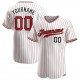 Custom White Red Strip Red-Black Authentic Baseball Jersey Custom White Red Strip Red-Black Authentic Baseball Jersey