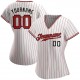 Custom White Red Strip Red-Black Authentic Baseball Jersey Custom White Red Strip Red-Black Authentic Baseball Jersey