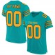 Custom Aqua Gold-Black Mesh Authentic Football Jersey Custom Aqua Gold-Black Mesh Authentic Football Jersey