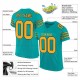 Custom Aqua Gold-Black Mesh Authentic Football Jersey Custom Aqua Gold-Black Mesh Authentic Football Jersey