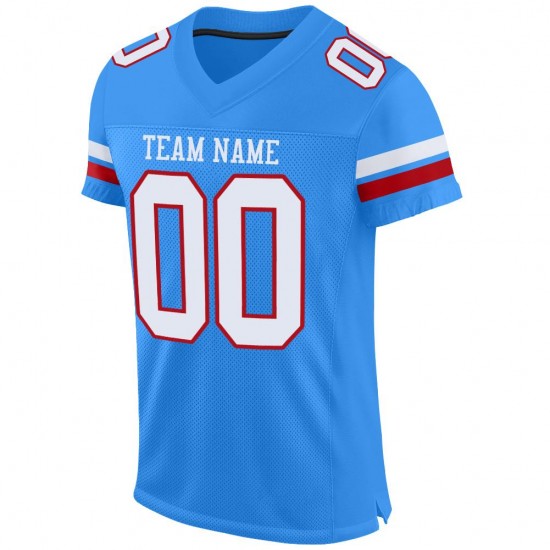 Custom Powder Blue White-Red Mesh Authentic Football Jersey Custom Powder Blue White-Red Mesh Authentic Football Jersey