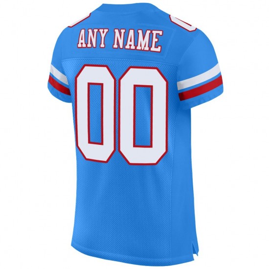 Custom Powder Blue White-Red Mesh Authentic Football Jersey Custom Powder Blue White-Red Mesh Authentic Football Jersey