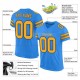 Custom Powder Blue Gold-Navy Mesh Authentic Football Jersey Custom Powder Blue Gold-Navy Mesh Authentic Football Jersey