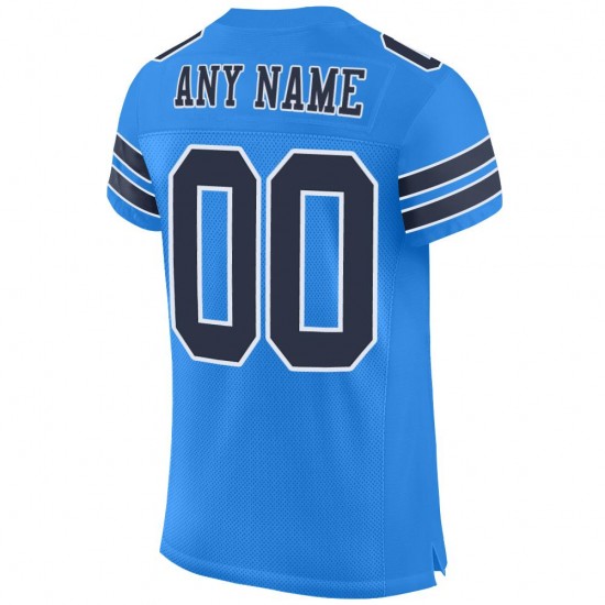 Custom Powder Blue Navy-White Mesh Authentic Football Jersey Custom Powder Blue Navy-White Mesh Authentic Football Jersey