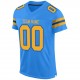 Custom Powder Blue Gold-Navy Mesh Authentic Football Jersey Custom Powder Blue Gold-Navy Mesh Authentic Football Jersey