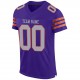 Custom Purple Gray-Orange Mesh Authentic Football Jersey Custom Purple Gray-Orange Mesh Authentic Football Jersey