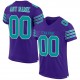 Custom Purple Aqua-White Mesh Authentic Football Jersey Custom Purple Aqua-White Mesh Authentic Football Jersey