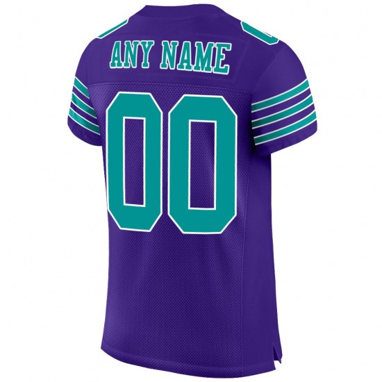 Custom Purple Aqua-White Mesh Authentic Football Jersey Custom Purple Aqua-White Mesh Authentic Football Jersey