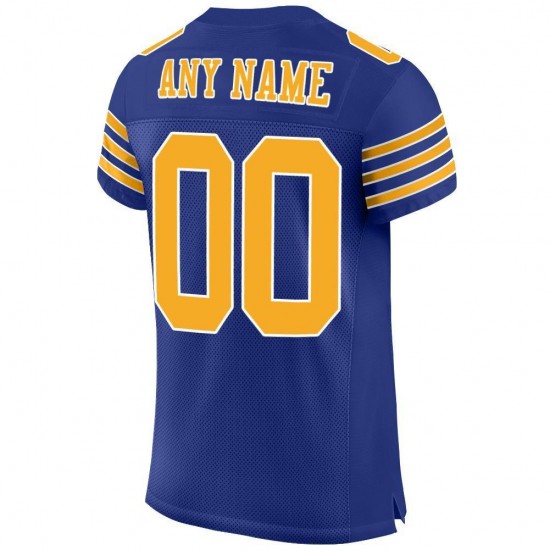Custom Royal Gold-White Mesh Authentic Football Jersey Custom Royal Gold-White Mesh Authentic Football Jersey