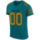 Custom Teal Old Gold-Black Mesh Authentic Football Jersey Custom Teal Old Gold-Black Mesh Authentic Football Jersey
