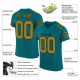 Custom Teal Old Gold-Black Mesh Authentic Football Jersey Custom Teal Old Gold-Black Mesh Authentic Football Jersey