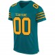 Custom Teal Gold-Black Mesh Authentic Football Jersey Custom Teal Gold-Black Mesh Authentic Football Jersey