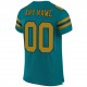 Custom Teal Old Gold-Black Mesh Authentic Football Jersey Custom Teal Old Gold-Black Mesh Authentic Football Jersey