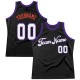 Custom Black White-Purple Authentic Throwback Basketball Jersey Custom Black White-Purple Authentic Throwback Basketball Jersey