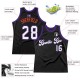 Custom Black White-Purple Authentic Throwback Basketball Jersey Custom Black White-Purple Authentic Throwback Basketball Jersey
