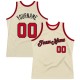 Custom Cream Red-Black Authentic Throwback Basketball Jersey Custom Cream Red-Black Authentic Throwback Basketball Jersey
