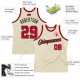 Custom Cream Red-Black Authentic Throwback Basketball Jersey Custom Cream Red-Black Authentic Throwback Basketball Jersey
