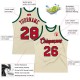 Custom Cream Red-Hunter Green Authentic Throwback Basketball Jersey Custom Cream Red-Hunter Green Authentic Throwback Basketball Jersey