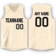 Custom Cream Black V-Neck Basketball Jersey Custom Cream Black V-Neck Basketball Jersey