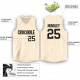 Custom Cream Black V-Neck Basketball Jersey Custom Cream Black V-Neck Basketball Jersey