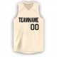 Custom Cream Black V-Neck Basketball Jersey Custom Cream Black V-Neck Basketball Jersey