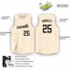 Custom Cream Black Round Neck Basketball Jersey Custom Cream Black Round Neck Basketball Jersey
