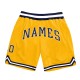 Custom Gold Navy-White Authentic Throwback Basketball Shorts