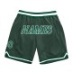 Custom Hunter Green Kelly Green-White Authentic Throwback Basketball Shorts Custom Hunter Green Kelly Green-White Authentic Throwback Basketball Shorts