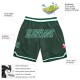 Custom Hunter Green Kelly Green-White Authentic Throwback Basketball Shorts Custom Hunter Green Kelly Green-White Authentic Throwback Basketball Shorts