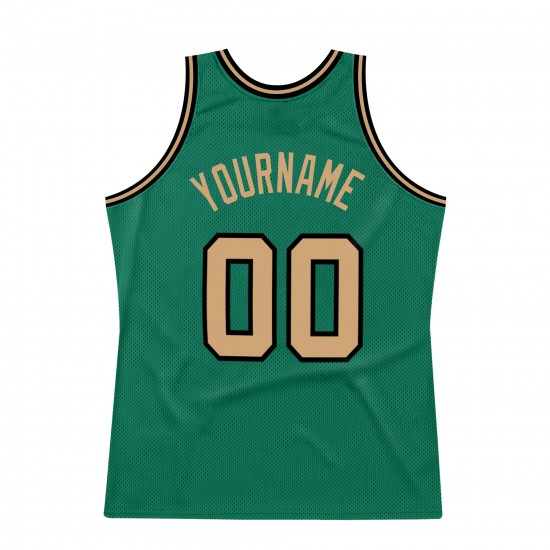 Custom Kelly Green Old Gold-Black Authentic Throwback Basketball Jersey Custom Kelly Green Old Gold-Black Authentic Throwback Basketball Jersey