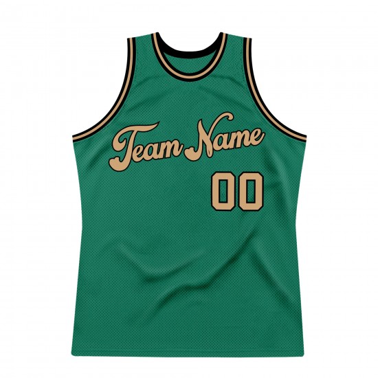 Custom Kelly Green Old Gold-Black Authentic Throwback Basketball Jersey Custom Kelly Green Old Gold-Black Authentic Throwback Basketball Jersey