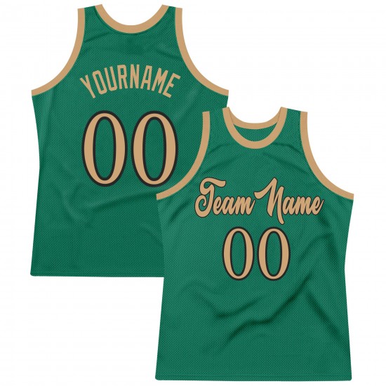 Custom Kelly Green Old Gold-Black Authentic Throwback Basketball Jersey Custom Kelly Green Old Gold-Black Authentic Throwback Basketball Jersey
