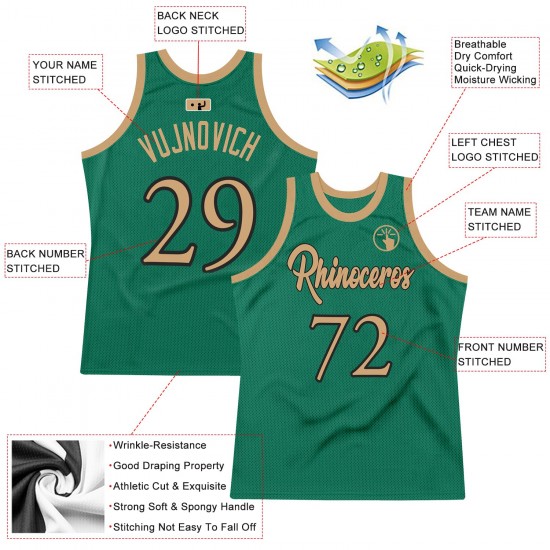 Custom Kelly Green Old Gold-Black Authentic Throwback Basketball Jersey Custom Kelly Green Old Gold-Black Authentic Throwback Basketball Jersey