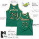 Custom Kelly Green Old Gold-Black Authentic Throwback Basketball Jersey Custom Kelly Green Old Gold-Black Authentic Throwback Basketball Jersey