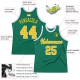Custom Kelly Green Gold-White Authentic Throwback Basketball Jersey Custom Kelly Green Gold-White Authentic Throwback Basketball Jersey