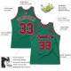 Custom Kelly Green Red-Black Authentic Throwback Basketball Jersey Custom Kelly Green Red-Black Authentic Throwback Basketball Jersey