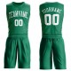 Custom Kelly Green White Round Neck Suit Basketball Jersey