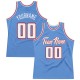 Custom Light Blue White-Red Authentic Throwback Basketball Jersey Custom Light Blue White-Red Authentic Throwback Basketball Jersey