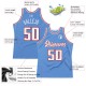 Custom Light Blue White-Red Authentic Throwback Basketball Jersey Custom Light Blue White-Red Authentic Throwback Basketball Jersey