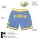 Custom Light Blue Gold-White Authentic Throwback Basketball Shorts Custom Light Blue Gold-White Authentic Throwback Basketball Shorts