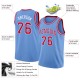 Custom Light Blue Red-White Round Neck Rib-Knit Basketball Jersey Custom Light Blue Red-White Round Neck Rib-Knit Basketball Jersey