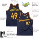 Custom Navy Gold-Orange Authentic Throwback Basketball Jersey Custom Navy Gold-Orange Authentic Throwback Basketball Jersey