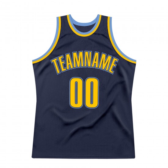 Custom Navy Gold-Light Blue Authentic Throwback Basketball Jersey Custom Navy Gold-Light Blue Authentic Throwback Basketball Jersey